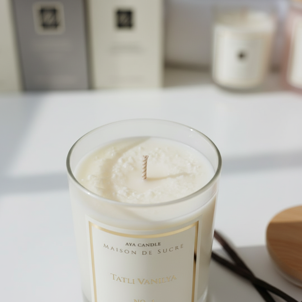 Tatlı vanilya mum detay çekim