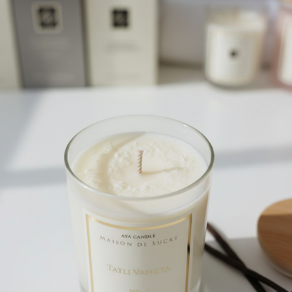 Tatlı vanilya mum detay çekim