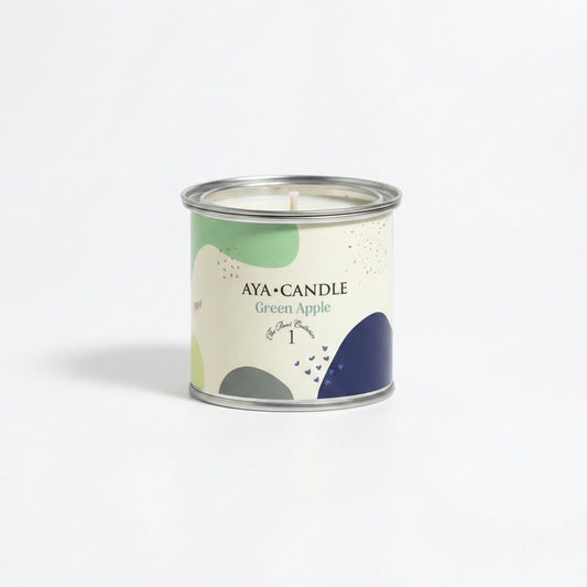 Yeşil Elma Aromalı Teneke Kutu Mum | El Yapımı Doğal Soya Mum | Aya Candle